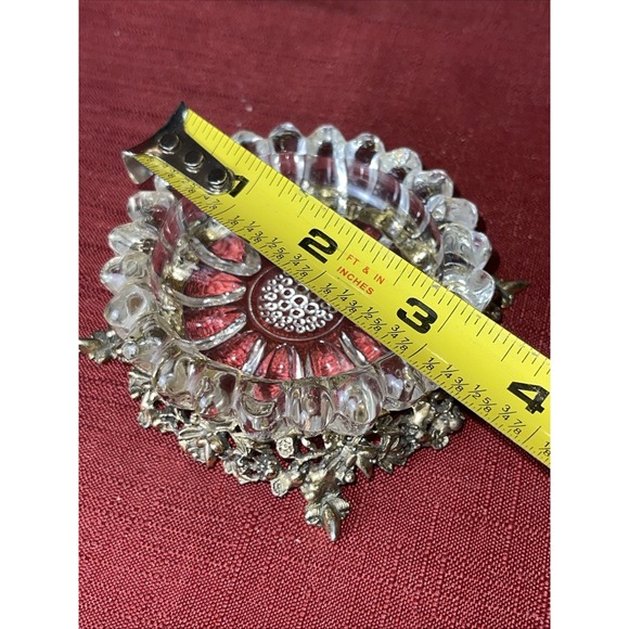 Vintage Hollywood Regency MCM Gold & Glass Trinket/Ashtray Dish VGC - Picture 6 of 6